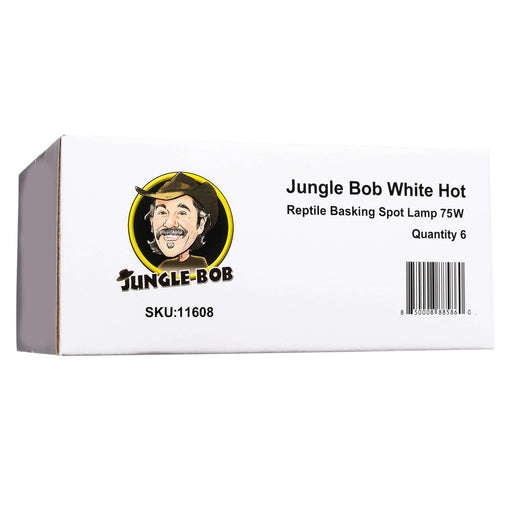 Carton of 6 Bulbs Jungle Bob 75w White Hot Lamps:Jungle Bob's Reptile World