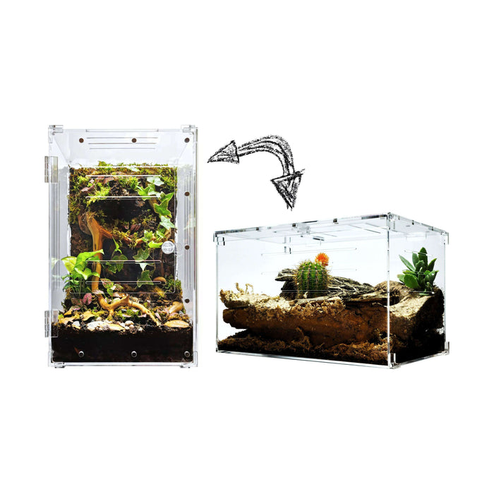 YKL80A HerpCult Acrylic Enclosure Solid Top Invertible Large 10"x10"x16" 7 Gallon - STORE PICK UP ONLY:Jungle Bob's Reptile World
