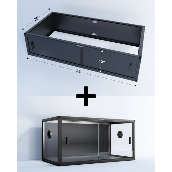Phailozoo 50 Gallon Combo (Terrarium and Cabinet) (Black)