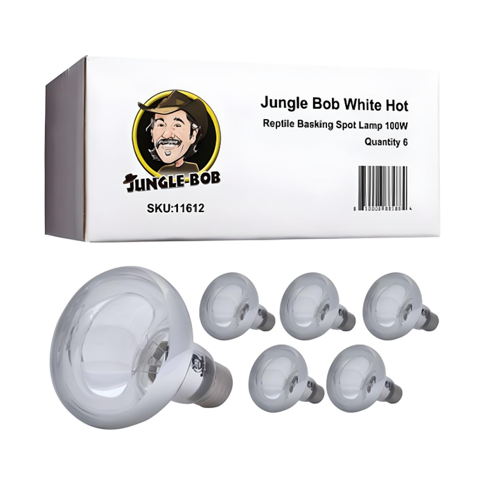 Carton of 6 Bulbs Jungle Bob 100w White Hot Lamps