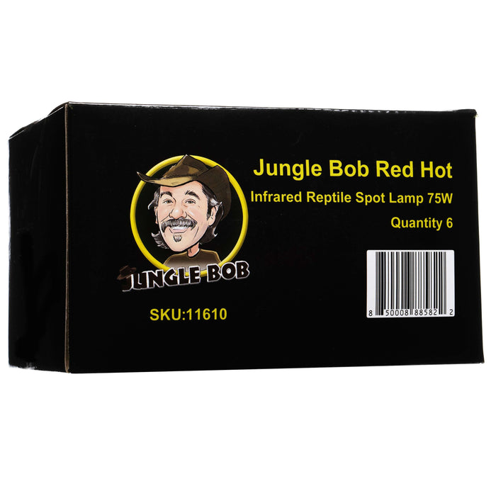 Carton of 6 Bulbs Jungle Bob 75w Red Hot Lamps:Jungle Bob's Reptile World