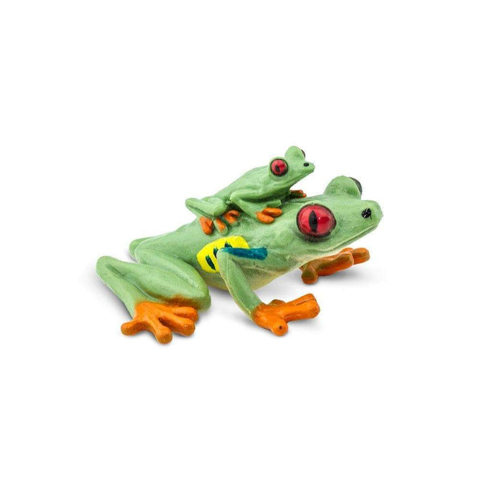 Safari Red Eyed Tree Frog w baby Toy Figure