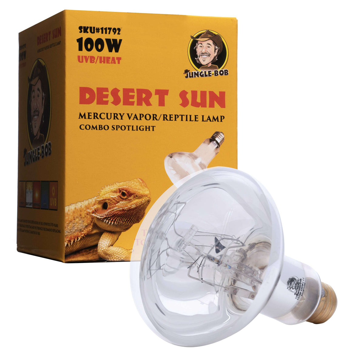 Bearded Dragon Tank Mega-Ray Mercury Vapor Smallest UV Light Bulb