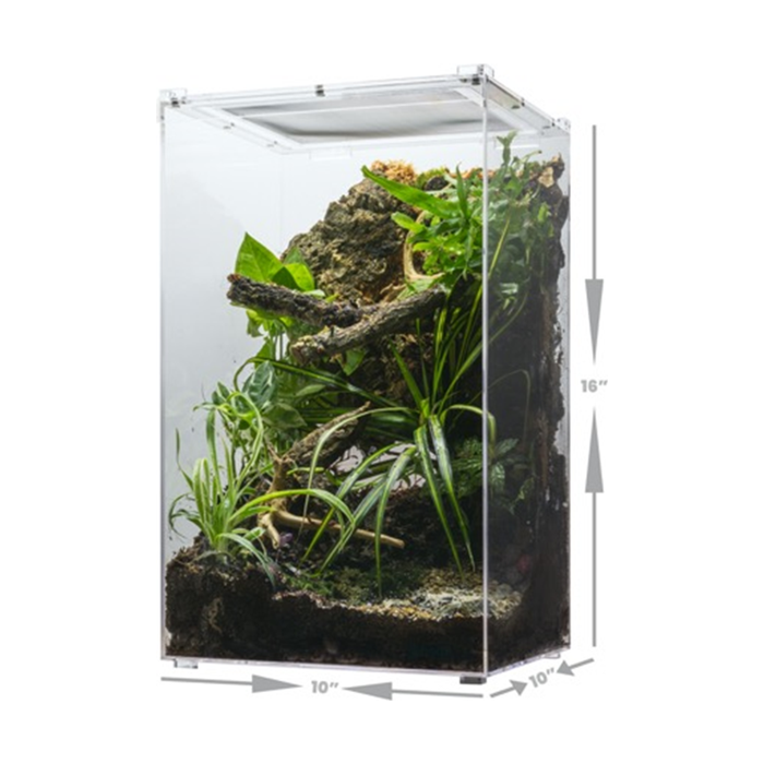 YKL80B-3 Acrylic Enclosure TOP OPENING ONLY Screen Top no slits Large, 10"x10"x16" 7 Gallon