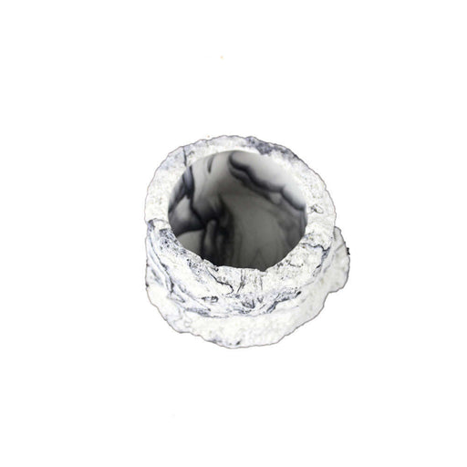 Deep Round Water Bowl, White with Black Marbled Design:Jungle Bob's Reptile World