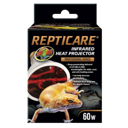 Repticare Infrared Heat Projector 60W - Long Lasting Heat Source:Jungle Bob's Reptile World