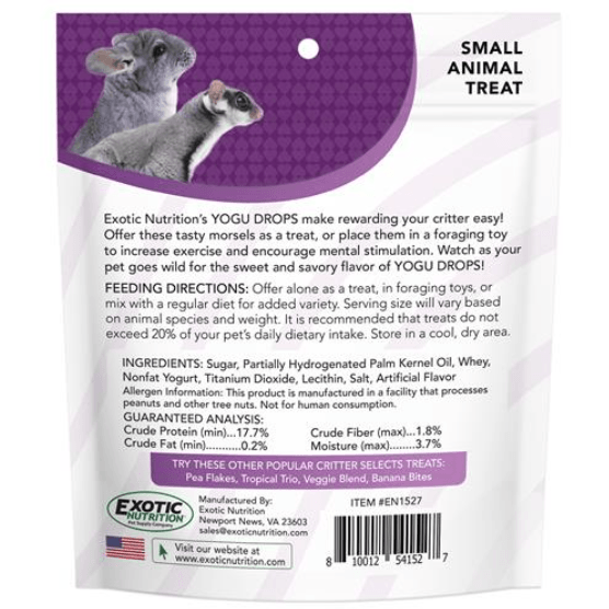 Exotic Nutrition Yogurt Drops Small Animal Treat 5.5 oz.:Jungle Bob's Reptile World
