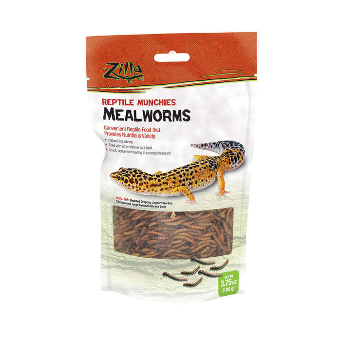 Zilla Food Munchies Mealworms 3.75oz:Jungle Bob's Reptile World
