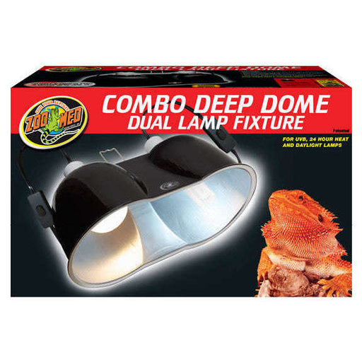 Zoo Med Combo Deep Dome Dual Lamp Fixture:Jungle Bob's Reptile World