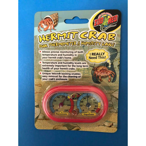 Zoo Med Hermit Crab Dual Thermometer and Humidity Gauge:Jungle Bob's Reptile World