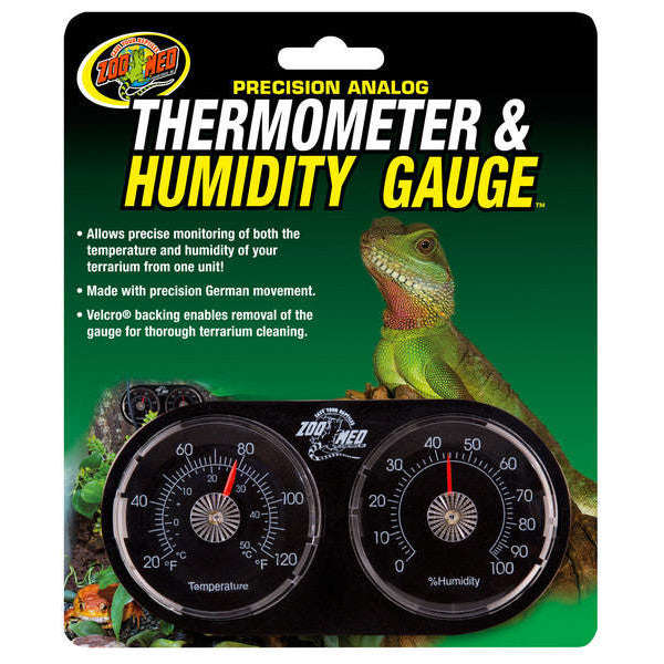 Zoo Med Precision Analog Thermometer & Humidity Gauge — Jungle